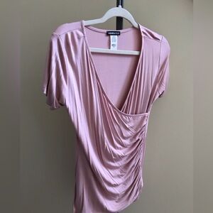 HEIMISH NWT Top Pink Stretchy VNeck Size Small - Medium